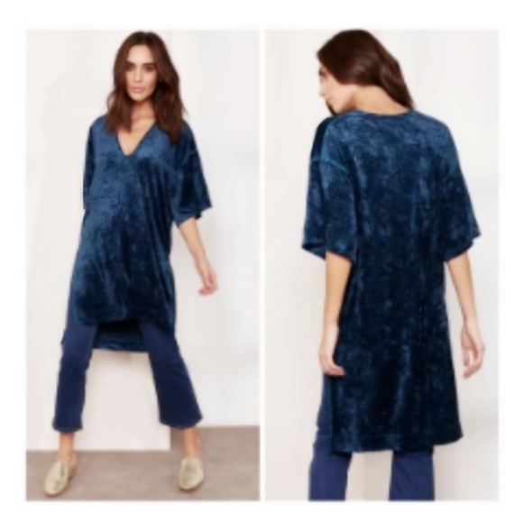Free People Blue Velvet Tunic - NWT! - Picture 4 of 11